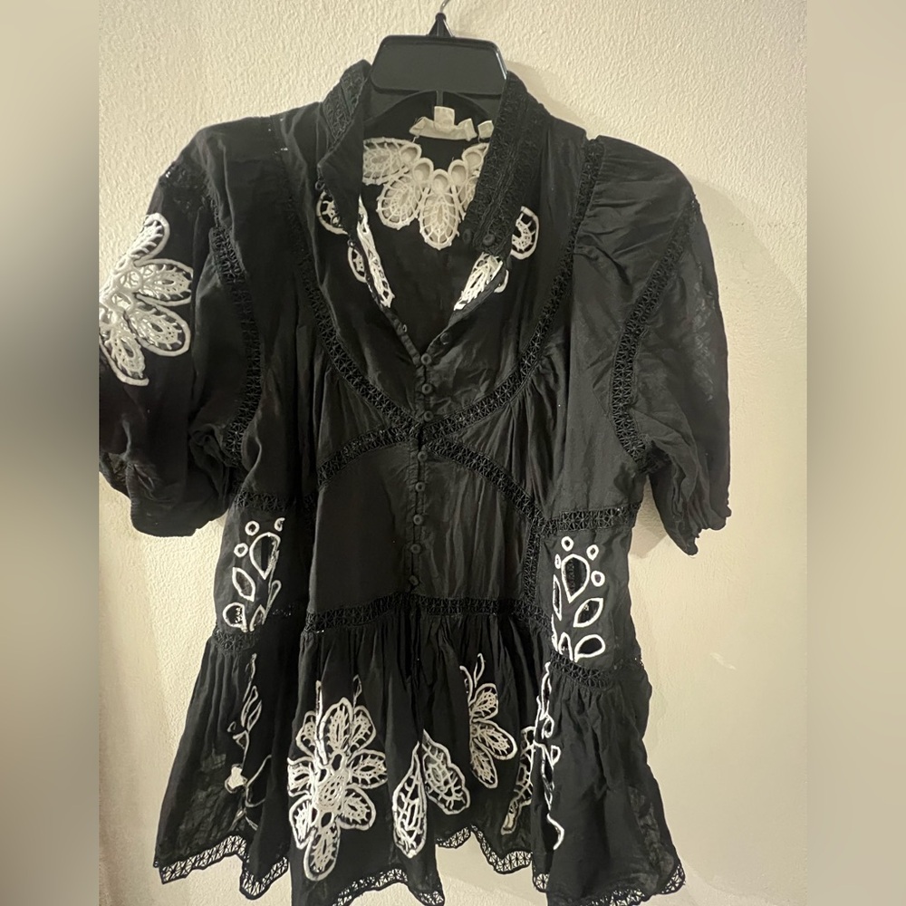 Anthropologie Black and White Blouse